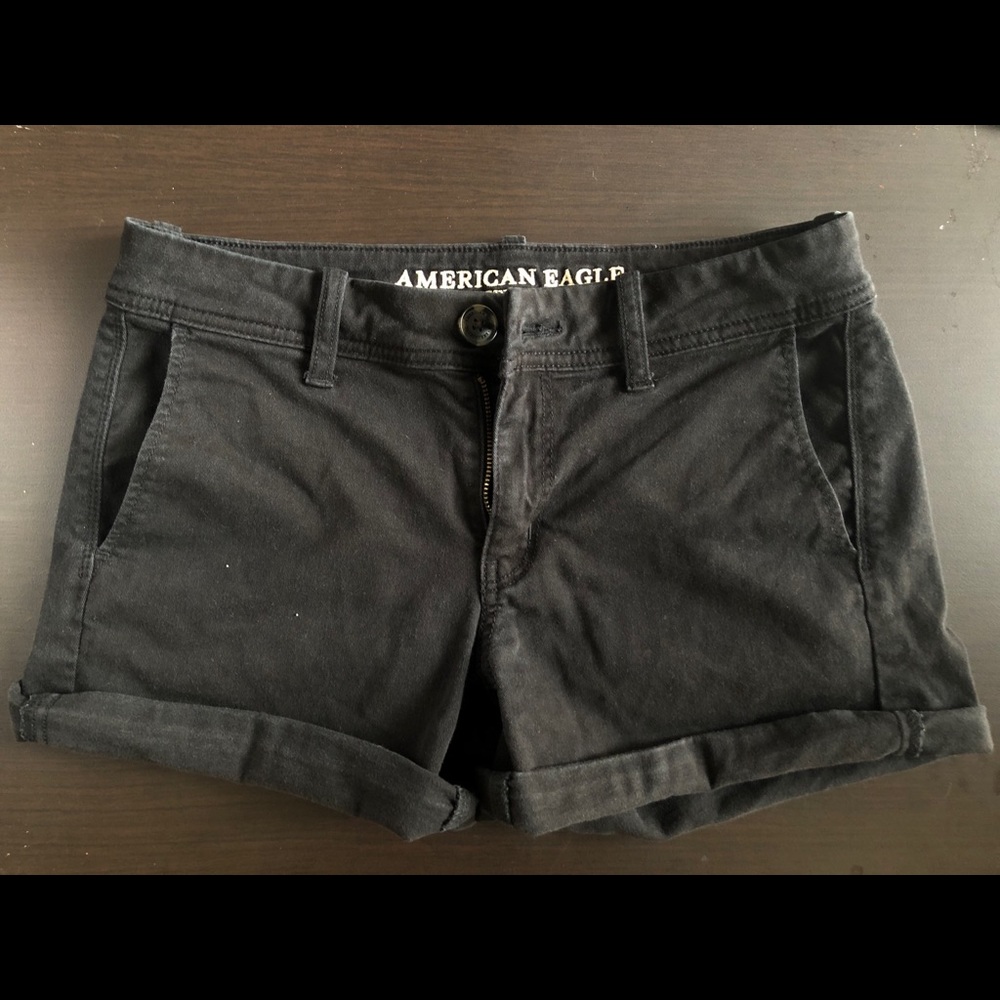 American Eagle Outfitters Black Midi Shorts
